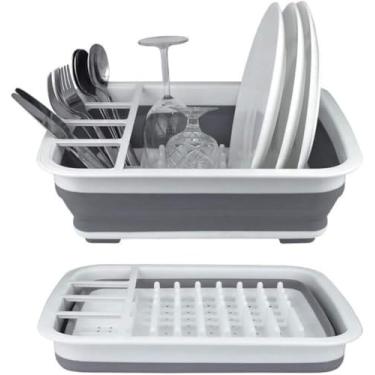 Imagem de Escorredor de Louça Retrátil em Silicone Dobrável – Compacto, Portátil e Resistente para Pratos, Talheres e Copos | Ideal para Cozinhas Pequenas e Funcionais