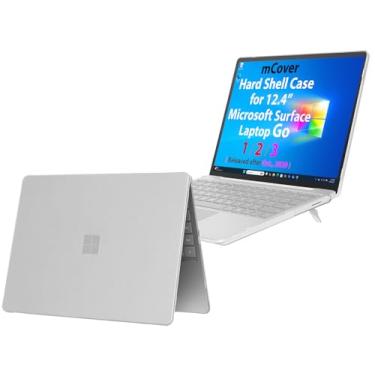 Imagem de mCover Capa compatível apenas com laptop Microsoft Surface Go 3/2/1 2020-2024 2024 com tela sensível ao toque (não é compatível com nenhum outro modelo de superfície) - transparente