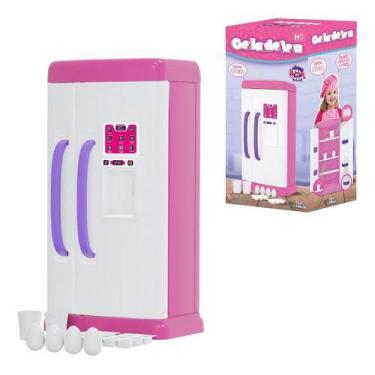 Imagem de Geladeira Infantil Brinquedo Grande Side By Side Acessórios - Pais E F