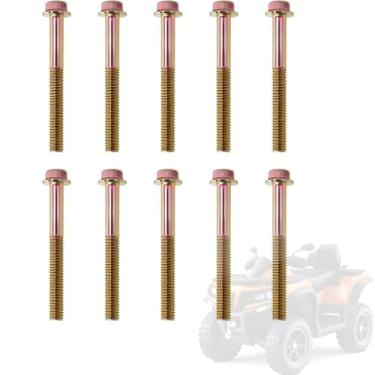 Imagem de JOYYANGFANG GY6 Gold Gearbox Cover Starting Gear Moped Horn Recoil Starter Screw Adequado para 49CC 50CC-200CC QMB139 157QMJ Parafuso de ciclomotor chinês modelo M6 (6 x 50 mm/0,23 x 1,96 pol.)