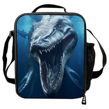 Imagem de VEEWOW Lancheira de dinossauro infantil Mosasaurus lancheira para escola jurássico bolsa térmica (C902)