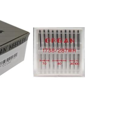 Imagem de Hubshop Agulhas Para Máquina De Costura Industrial Organ Db X 1 Juki Ddl-555, Singer, Brother, 16X257, Tamanhos 70/10, 80/12, 90/14, 100/16 - Total 10 Sortidas