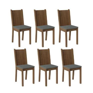 Imagem de Kit 6 Cadeiras 4290 Madesa Rustic/Silver, Rustic/Silver