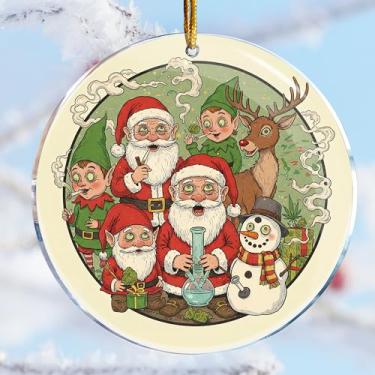 Imagem de Decorações de Natal – Presentes de mordaça – presentes impertinentes – Elefante branco – meias (Papai Noel Gnomos Boneco de neve Rudolph fumando maconha cannabis Get High 5)