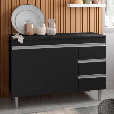 Imagem de Bancada Tamires 1,0 Preto sem Tampo - CASA H