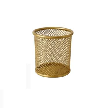 Imagem de Porta Caneta, Lápis Porta Treco Redondo Metal Dourado Gv Office