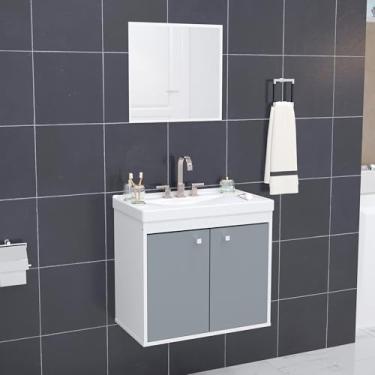 Imagem de Kit Gabinete Banheiro Armario Cuba Pia Com Espelheira - Bergamo (Gianduia)