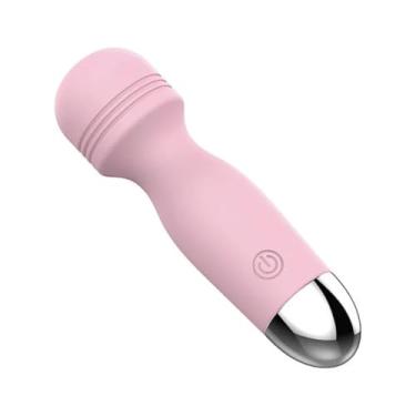 Imagem de Vibrador Estimulador Mini Varinha Mágica Brinquedo Sexual Portátil Silencioso Recarregável [ROSA]