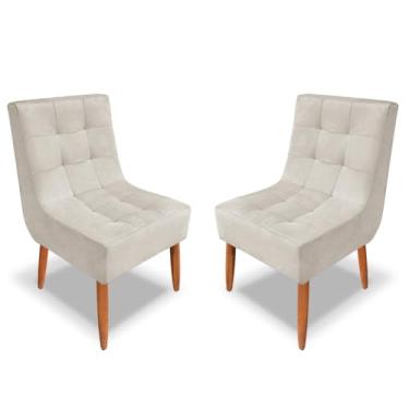 Imagem de Kit Cadeira Estofada Decorativa Para Sala de Jantar Quarto Penteadeira Quarto (bege)
