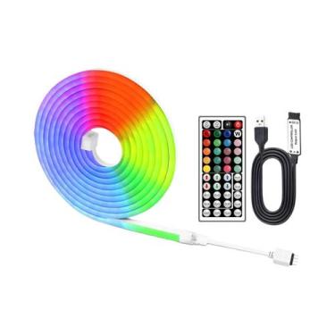 Imagem de RGB LED Neon Light Strip 5V Luzes De Corda Flexíveis Com Controle Remo