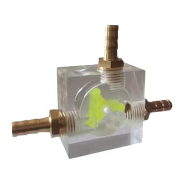 Imagem de KiBcsLic Indicador de Fluxo de água de 8 Mm Medidor de Fluxo de Acrílico Ferramenta de Medição de Escritório Refrigeração Líquida para Computador, Type F, Tamanho real