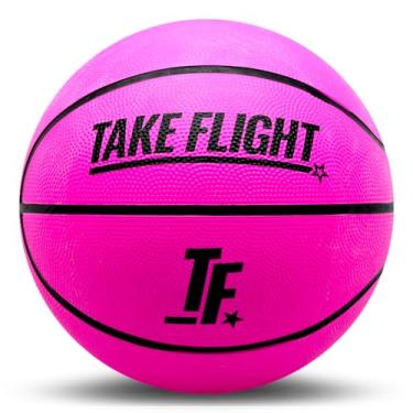 Imagem de A Plus Collectibles Take Flight Youth Basketball, basquete oficial tamanho 5 interior/exterior/rua. Bola juvenil para meninos e meninas 27,5 (rosa radiante, tamanho 5)