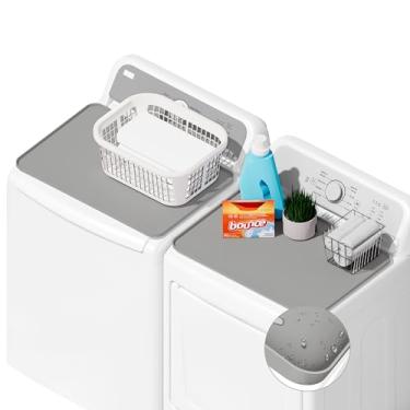 Imagem de SEIRI Peças De Capas Para Lavadora E Secadora, 26" X 18" Protetor Silicone, Antiderrapante, À Prova D'Água, Máquina Lavar, Lavar Roupa Cozinha (Cinza Claro)