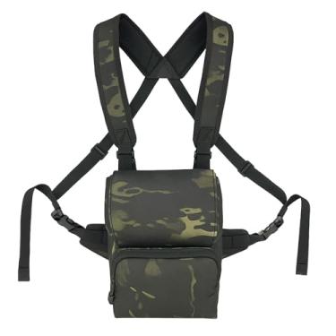 Imagem de Pacote de peitoral tático binocular, estojo bino, impermeável, sistema de alça MOLLE, bolsa rangefinder com fecho magnético, camuflagem
