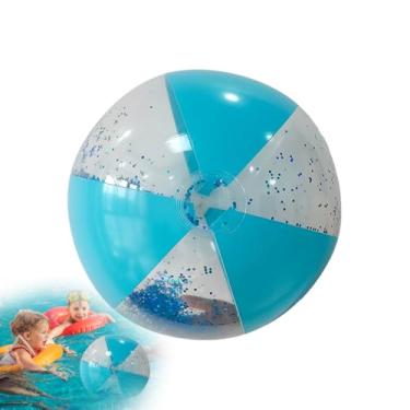 Imagem de Bolas de Praia para Piscina,Bola De Praia Inflável Transparente Com Glitter | Brinquedos Reutilizáveis de PVC para Jogos Divertidos e Atividades Esportivas para Adultos e Meninos Pequenos em Festas de