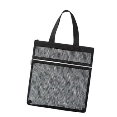 Imagem de Bothyi Bolsa de banho de malha, bolsa de praia, de armazenamento portátil, multiuso, de banho portátil para academia, dormitório de verão, praia, Preto