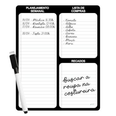 Imagem de Lousa de Geladeira Imantada com Caneta – Planner Semanal Recados e Lembretes