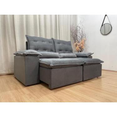 Imagem de Sofá Retrátil Reclinável 2,00 m Cinza 502 Tijuca Plus - Alpoim