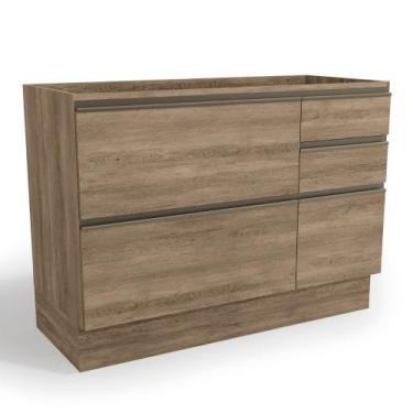 Imagem de Balcão de Pia 120cm com Rodapé 1 Porta 4 gavetas Maxxi Kappesberg (sem