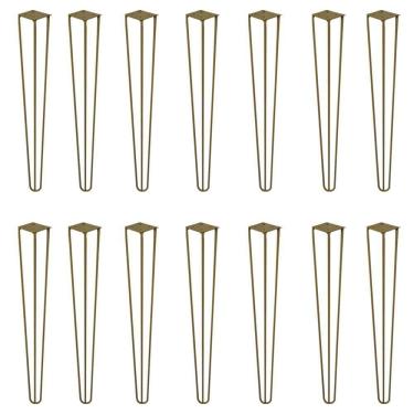 Imagem de Kit 14 Pés De Metal 60 Cm Mesa De Canto Aparador Dourado