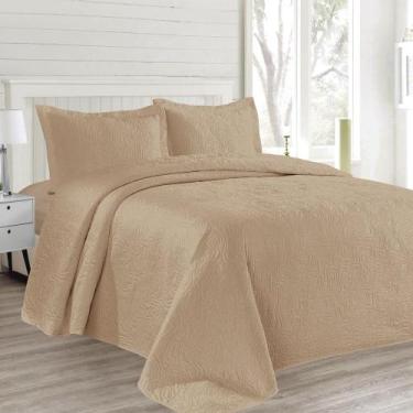 Imagem de Kit Colcha Queen Boutis Mf Cazza Organic com 3 Peças Bege 230x250cm, U
