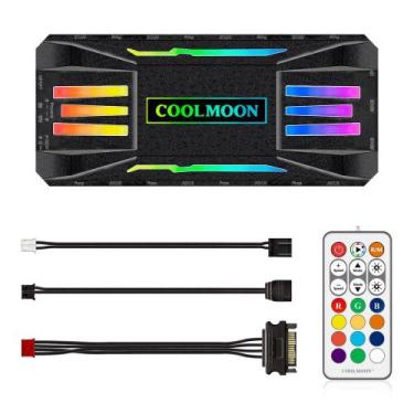 Imagem de Hub e Controladora ARGB 5V 3 Pinos Até 10 Fans Cor Preta - Coolmoon