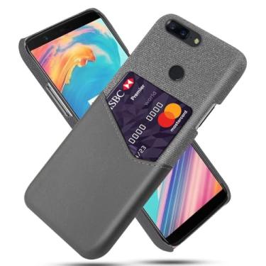 Imagem de Capa para Oneplus 5t,Tela e tampa de couro PU,Antideslizante,360°cobertura completa à prova de choque com 1 slot de cartão atrás,Prevenção de queda-Gray