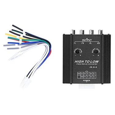 Imagem de Conversor de impedância de áudio de 4 canais 12V de linha alta para baixa, filtro de frequência de alto-falante de rádio estéreo automotivo para amplificador de veículo