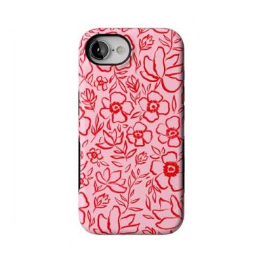 Imagem de Casely Capa para iPhone 16e | Blush Garden | Floral Doodle | Compatível com MagSafe | Design protetor ousado