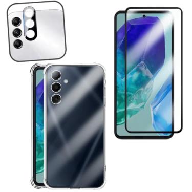 Imagem de Kit Capinha Antishock Transparente + Película de Vidro 3D + Lente Câmera para Galaxy M55