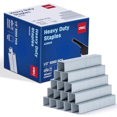 Imagem de Deli Grampos, grampos resistentes para grampeadores de mesa, comprimento de 1/5.1 cm, capacidade para 90 folhas, 100/tira, 5000/caixa