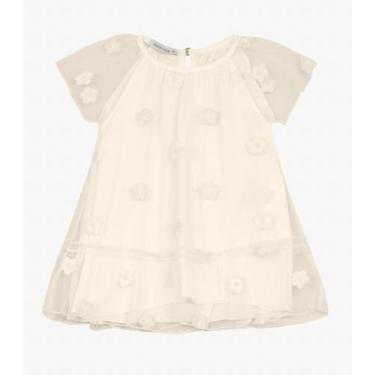 Imagem de Vestido Infantil Com Babados Trick Nick Bege, 3, Bege