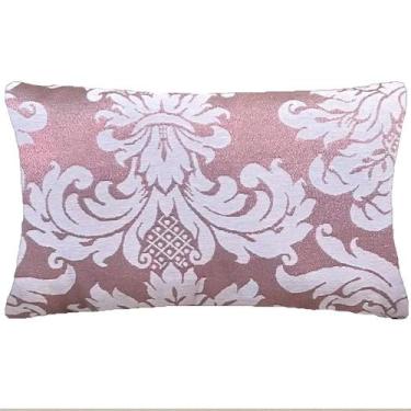 Imagem de Almofada Retangular Luxo Medalhão Rosê Gold 50x28cm - Sua Casa Decor