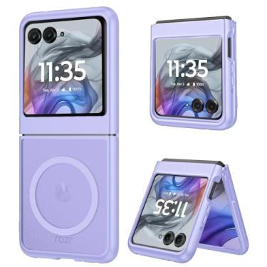 Imagem de DUEDUE Capa magnética para Motorola Moto Razr 2025/2024, Moto Razr 60/50 [compatível com MagSafe], capa protetora à prova de choque para Motorola Razr 2025/2024/60/50 de 6,9 polegadas, roxo claro