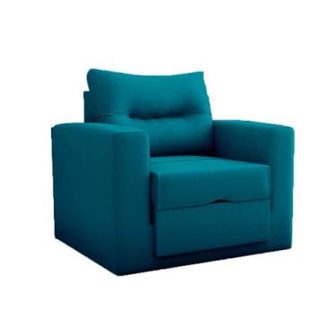 Imagem de Poltrona-Cama Marlene Solteiro - Veludo - Matrix, Veludo Azul