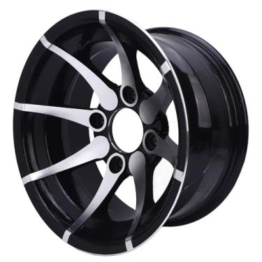 Imagem de Luocute Liga de Alumínio Black Wheel Bur, 12 Polegadas de Roda ATV Rim 25x8-12 Liga de Alumínio de Alto Desempenho de Alta Performance para Go Karts Golfs Carts Quad Bicicletas,