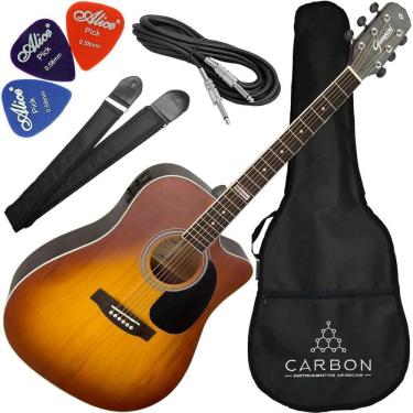 Imagem de Kit Violão Folk Eletroacústico Giannini Gf1D Hb Com Afinador