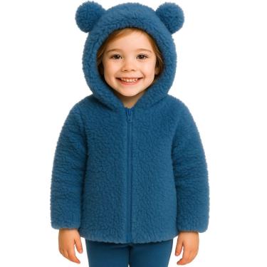 Imagem de Jaqueta Infantil Menina Fleece Inverno Luxo Urso Inverno