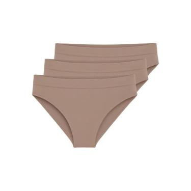 Imagem de Kit com 3 Calcinhas Biquíni Liz 70222, Bege, G