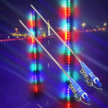 Imagem de 2 peças de luzes LED de chicote, luz RGB de 270° de 3,4 m, luz de LED de fluxo automático para ATV UTV RZR caminhão off-road barco can-am, DC12V.