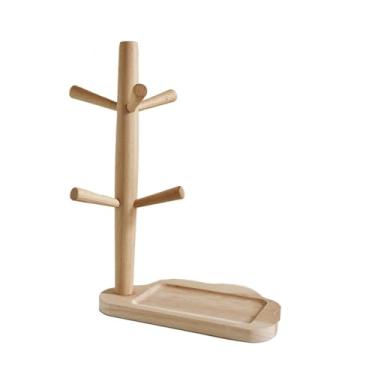 Imagem de IEUDNS Organizador de Bandeja de Madeira para Chaves, Porta-chaves Rústico, Suporte para Canecas, Decoração em árvore, Caneca de Café, Bandeja Coletora para, Base de Nuvem