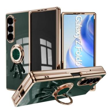 Imagem de Capa para Galaxy Z Fold6 com anel magnético galvanizado e capa à prova de choque (para Galaxy Z Fold6/verde)