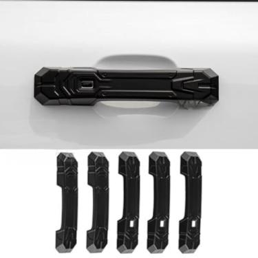 Imagem de Maçaneta de carro antiarranhões compatível com BJ40 2024 Kits de estilo maçaneta de porta de carro tampa de tigela acabamento capa de moldagem alça adesivo kit de corpo (preto fosco)