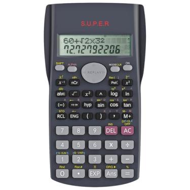 Imagem de Calculadora Científica Duas Linhas com 240 Funções Display Duplo 10+2 Dígitos – Desligamento Automático e Memória Integrada – Cálculo Estatístico de Engenharia, Física, Química, Faculdade e Escola