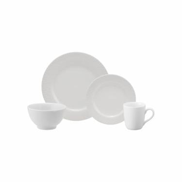 Imagem de Serviço de 16 peças com Bowl e Caneca em Porcelana, Modelo Aspen, Redondo com Relevo, Porcelana Schmidt