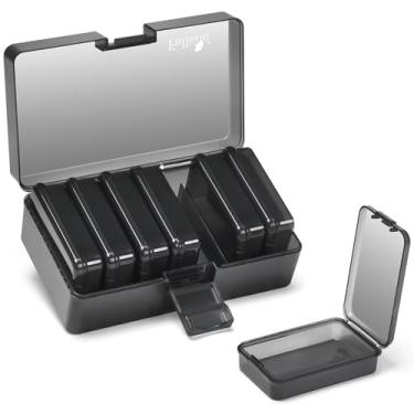 Imagem de Fullicon Estojo de comprimidos pequeno para bolsa, organizador de comprimidos de remédios de viagem, caixa de comprimidos diária semanal de 7 dias, suporte para dispensador de comprimidos de farmácia