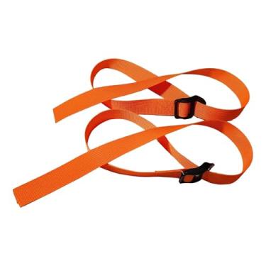 Imagem de UGPLM 2 peças de cintas para pés de máquina de remo, cintas para pés de fitness, acessórios de bandas fixas, reutilizáveis, leves e portáteis, 76 cm, Laranja