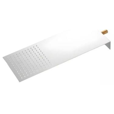 Imagem de Chuveiro Ducha Luxo Retangular Aço Inoxidável Prata Cromado - AQUATAP