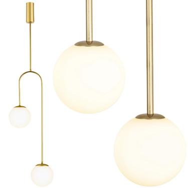 Imagem de Luminária Pendente Teto 92Cm Jabuticaba Globo Vidro 12Cm G9