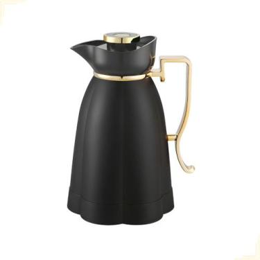 Imagem de Garrafa Térmica Café Chá Khadija Alça 1 Litro Preta Dourado - Yangzi